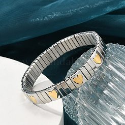 Bracciali elastici in acciaio inossidabile 304&nbsp;BJEW-U015-03G-01