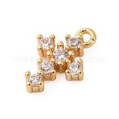 Ciondoli in ottone zirconi chiari micro pavé&nbsp;KK-V016-22D-G