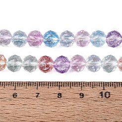 Fili di perline di vetro trasparenti screpolate&nbsp;GLAA-N063-8mm-M