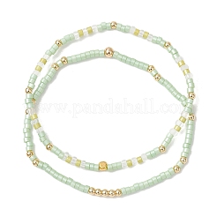 Ensemble de 2 bracelet extensible en perles de verre pour femme&nbsp;BJEW-MZ00296-03