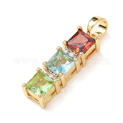 Pendentifs avec zircon cubiques à micro-pavés en laiton&nbsp;KK-A295-07G