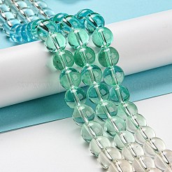 Brins de perles de quartz synthétiques teints et chauffés&nbsp;G-P502-01C-01
