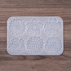 Stampi per ciondoli a forma di fiore in silicone fai da te&nbsp;AJEW-M228-01