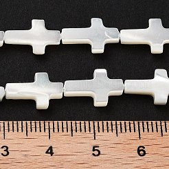 Brins de perles croisées en nacre blanche naturelle&nbsp;X-SSHEL-F0812C