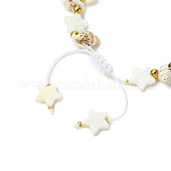 Bracciali di perline intrecciate con conchiglie d'acqua dolce per le donne&nbsp;BJEW-JB11516