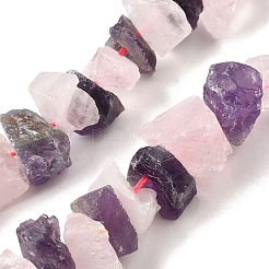 Natürliche Rosenquarz & Amethyst Perlenstränge&nbsp;G-I283-F10