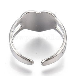 Anelli polsino a forma di cuore in acciaio inossidabile 304 anti-ossidazione&nbsp;RJEW-N038-118P