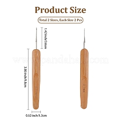 4 Stück 2 Stile Bambusgriff Eisen Häkelnadeln&nbsp;TOOL-DJ0001-48