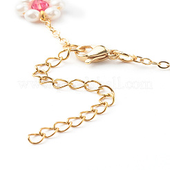 Perles de coquillage et perles acryliques bracelets à maillons de fleurs&nbsp;X1-BJEW-TA00003-04