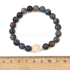Bracelets extensibles à perles rondes en dumortiérite naturelle de 8.5 mm&nbsp;BJEW-JB14304