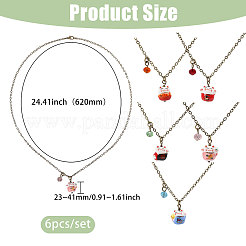 6 collier en laiton&nbsp;NJEW-CA00002