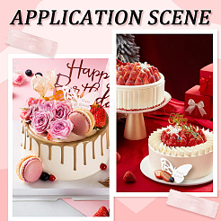 21 pièce 3 couleurs thème anniversaire effet miroir acrylique anniversaire cupcake insérer carte décoration&nbsp;AJEW-SP0001-72A