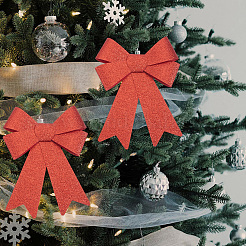 Nœud papillon de Noël en PVC pailleté&nbsp;AJEW-SP0003-72B-01