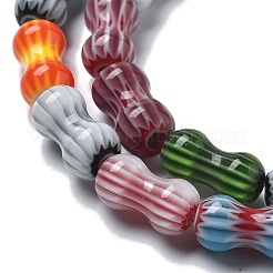 Handgemachte Millefiori Bunte Malerei Perlen Stränge&nbsp;LAMP-F035-04