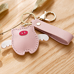 DIY Kunstleder fliegendes Schwein Anhänger Schlüsselanhänger Nähset&nbsp;DIY-WH0530-96