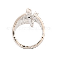 Anneaux de manchette ouverts en laiton micro pavé de zircone cubique transparente&nbsp;RJEW-U009-08P-03