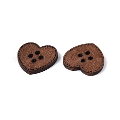 Herzförmige Holzknöpfe mit einem Loch&nbsp;BUTT-Q046-15B