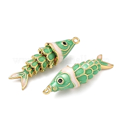 Pendenti in ottone con micro pavé di zirconi e smalto&nbsp;KK-H526-03G-07