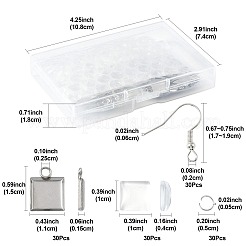 Kits de diy para hacer pendientes colgantes cuadrados&nbsp;DIY-FS0009-17