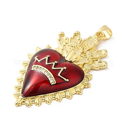 Micro pavè di zirconi cubici con placcatura in ottone a cremagliera e pendenti in resina epossidica&nbsp;KK-P241-37G