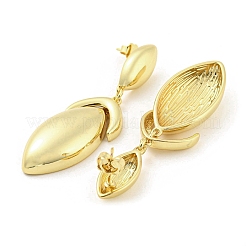 Pendientes colgantes con ojo de caballo de latón chapado en estante&nbsp;EJEW-K263-20G