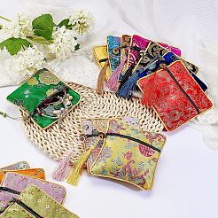 14 stücke 14 farben chinesische brokat quaste reißverschluss schmuck tasche geschenk beutel&nbsp;ABAG-NB0001-21