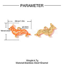 304 Edelstahl-Emaille-Anhänger&nbsp;STAS-OY011-89G