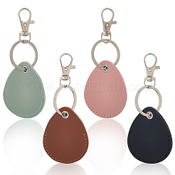 8 Stück 4 Farben PU-Leder und Legierungsanhänger&nbsp;KEYC-CL0001-37