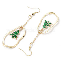 4 Paar 4 Stile Weihnachtslegierung Emaille Baumeln Ohrringe&nbsp;EJEW-JE06136