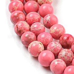 Brins de perles teintes en jaspe impérial synthétique&nbsp;G-D077-A01-02