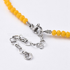Collane di perline di vetro rondelle sfaccettate&nbsp;NJEW-JN02568-10