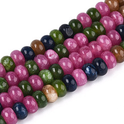 Gefärbt natürlichen weißen Jade Perlen Stränge&nbsp;X-G-T139-58B-01