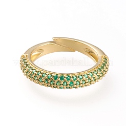 Verstellbare Messing-Micro pave Zirkonia Manschettenringe&nbsp;RJEW-L098-007-G