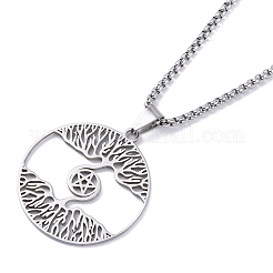Colliers pendentifs en acier inoxydable 201 anti-ternissement&nbsp;NJEW-C042-07P