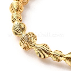 Ionenplattierung (IP) 304 Edelstahl Spiralperlen Armreif&nbsp;BJEW-P283-17G