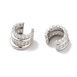 Orecchini a polsino in zirconi cubici micro pavè di ottone&nbsp;EJEW-P281-03P