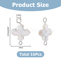 16 breloque connecteur en perle Keshi naturelle&nbsp;PALLOY-HS00045