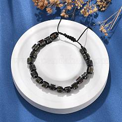 Braccialetti di perline intrecciate in ematite sintetica non magnetica e sangue di drago naturale regolabili&nbsp;BJEW-Z090-01L