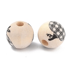 Thème automne perles en bois naturel&nbsp;WOOD-O005-03A