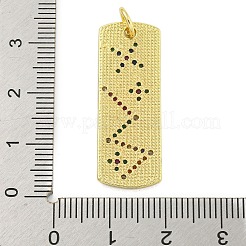 Ciondoli in vero ottone placcato oro 18k con micro pavé di zirconi&nbsp;KK-R159-06A-G
