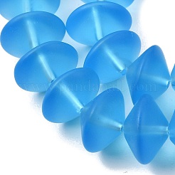 Perles de verre transparentes givrées et cuites au four&nbsp;GL-CBA2ED2-03E