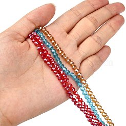 Chapelets de perles en verre électroplaqué&nbsp;EGLA-R015-4mm-M