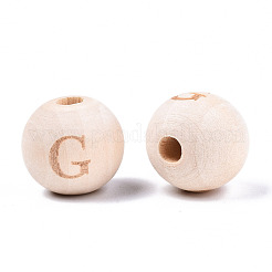 Perle europee di legno naturale non finito&nbsp;WOOD-S045-143A-01G