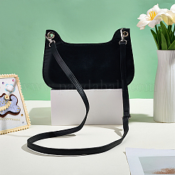1 sangle de sac réglable en similicuir noir&nbsp;AJEW-CL0002-19P