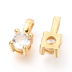 Breloques en laiton zircon cubique transparent&nbsp;ZIRC-O036-19G