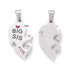 Pendentifs fendus en acier inoxydable 304&nbsp;STAS-F168-10P