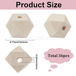 36pcs perles en bois&nbsp;WOOD-SP0001-51A