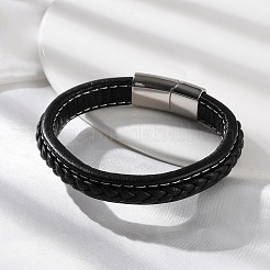 Geflochtene Mikrofaser-Lederbandarmbänder für Männer&nbsp;BJEW-Z081-04P