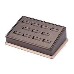 Trèfle en bois avec présentoirs à bagues en cuir pu&nbsp;RDIS-F003-02A