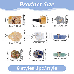 8 pieza de clips para ventilación de aire de coche con piedras preciosas naturales&nbsp;HJEW-DC00108